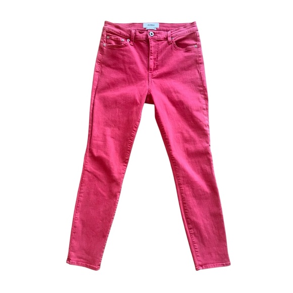 Pistola Womens Jeans Size 27 Red Ankle Skinny 27" Stretch Denim Chic Mid Rise - Picture 2 of 8